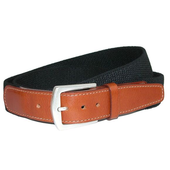 CrookhornDavis Men's Newport Pique Cotton Woven Elastic Belt - Picture 1 of 2